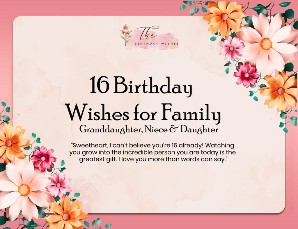 sweet 16 birthday wishes for granddaughter