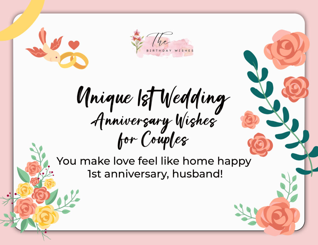 1st wedding anniversary wishes for a couple