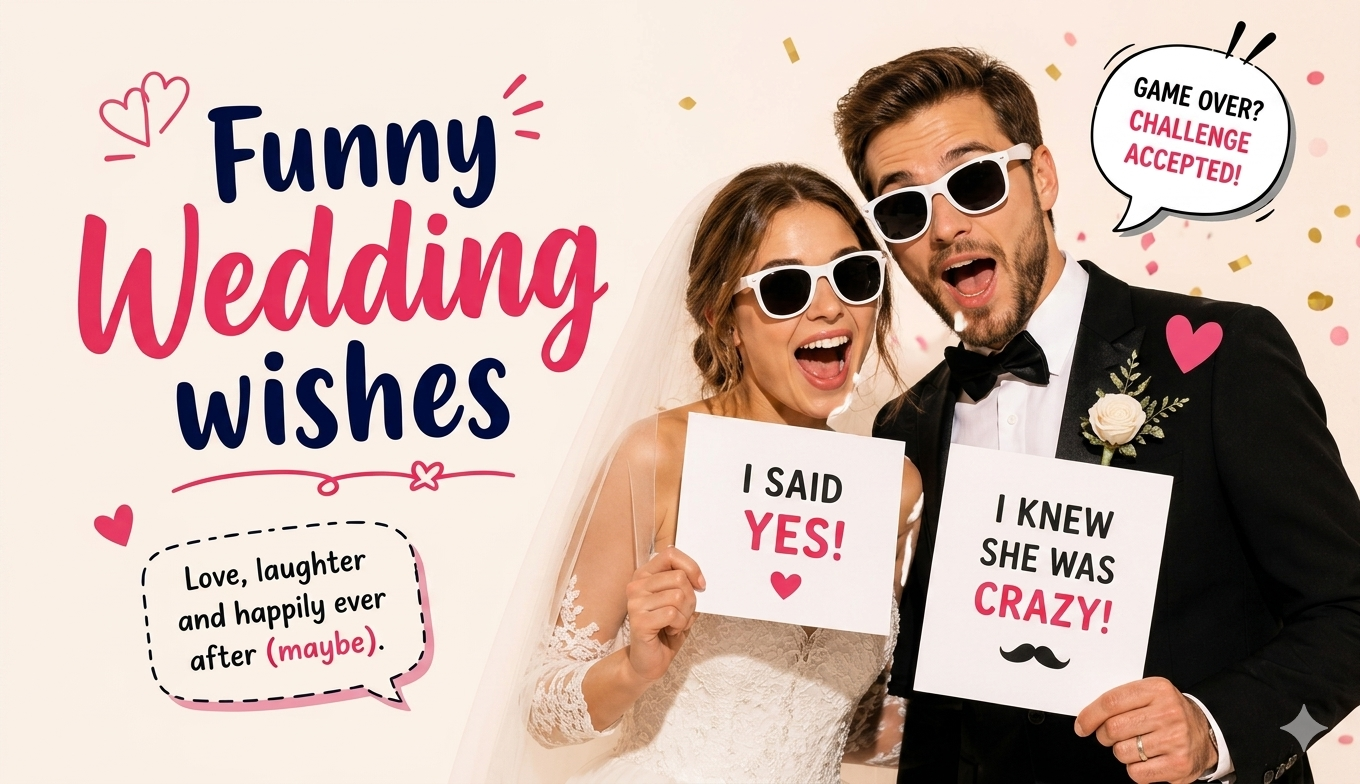Funny Wedding Wishes: Short, Hilarious & Lighthearted Messages for Couples