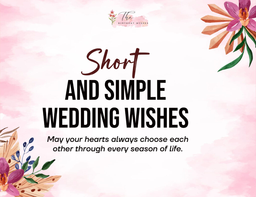 short and simple wedding wishes
