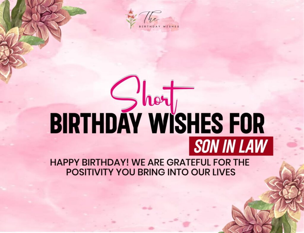 short birthday wishes for son in law