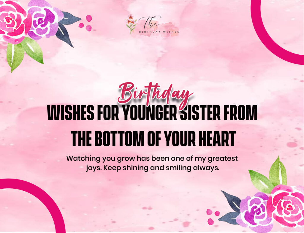 Birthday Wishes for Sister to Share Your Love and Care 3 birthday wishes for younger sister