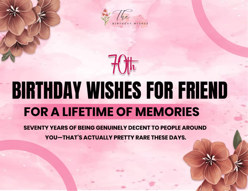 70th Birthday Wishes for Friend